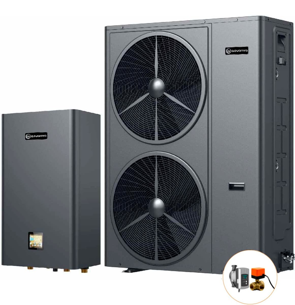 Інверторний тепловий насос для дому Aquaviva Plus 18T (17.78 кВт), циркуляційний насос + триходовий клапан