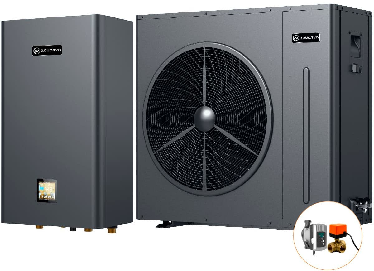 Інверторний тепловий насос для дому Aquaviva Plus 9 (9.02 кВт), циркуляційний насос + триходовий клапан