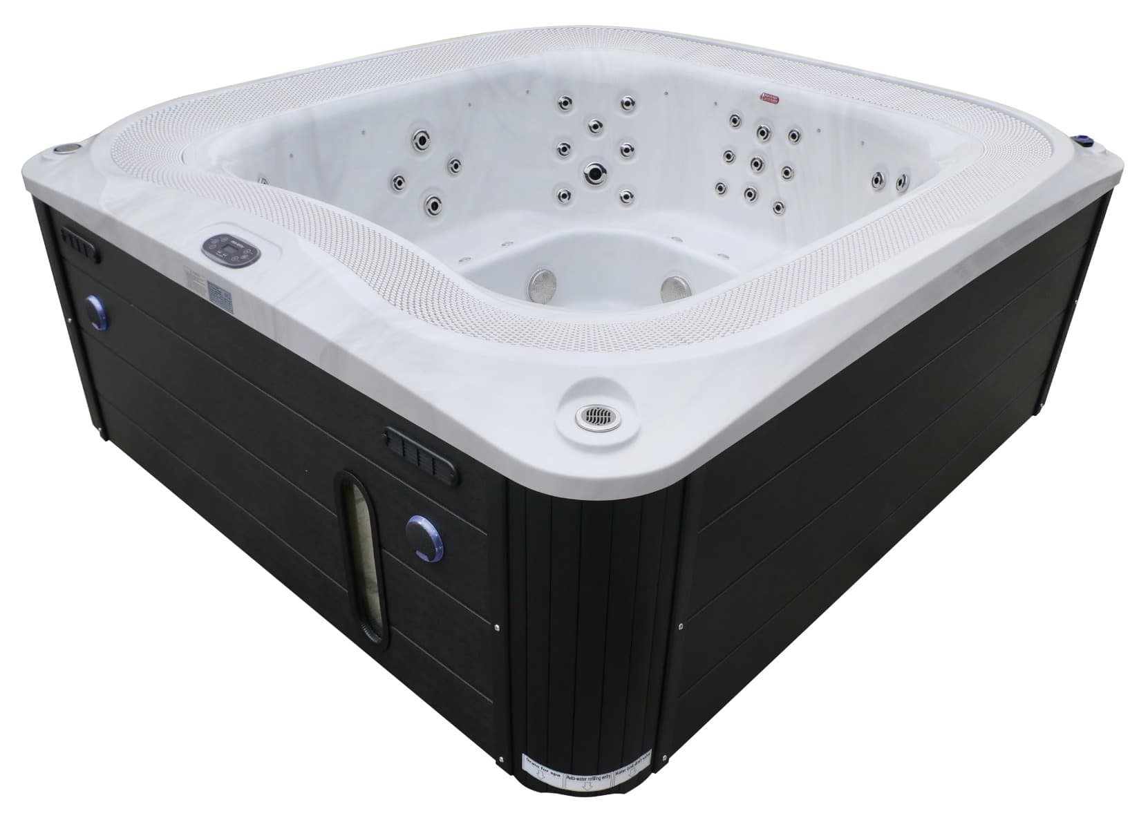 Переливний СПА-басейн Aquajoy Serenity (250х230х96 см), Сріблясто-білий мармур