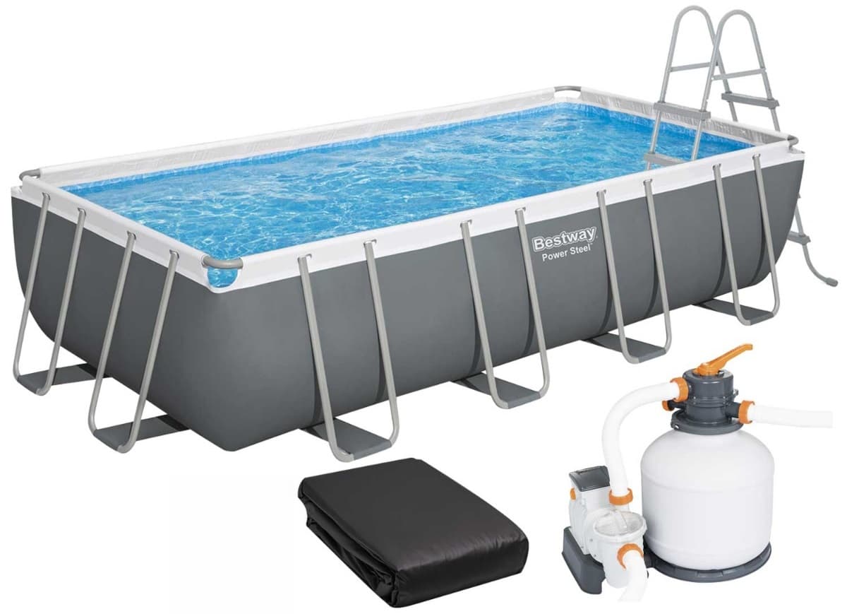 Каркасний басейн Bestway 56466 (549х274х122 см) з пісочним фільтром, драбиною та тентом
