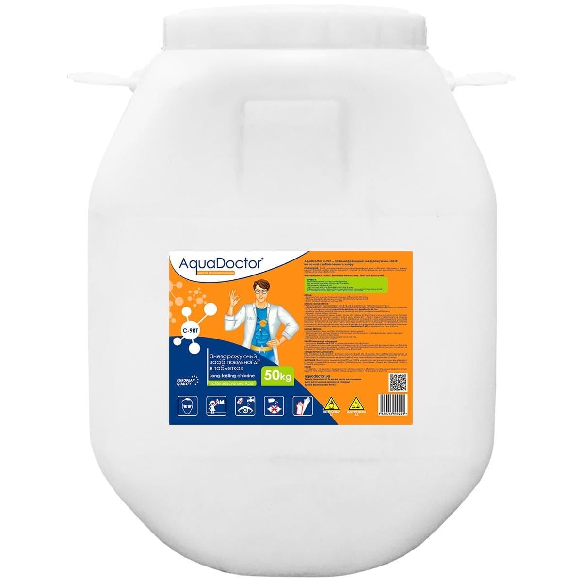 Хлор для басейну AquaDoctor C-90T 50 кг в таблетках