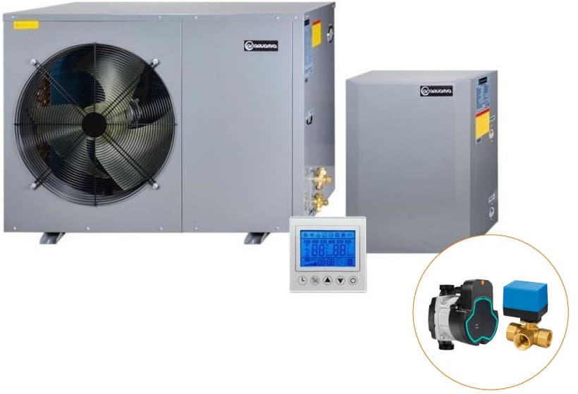 Інверторний тепловий насос для дому Aquaviva AVH13SPV (13 кВт), циркуляційний насос + триходовий клапан